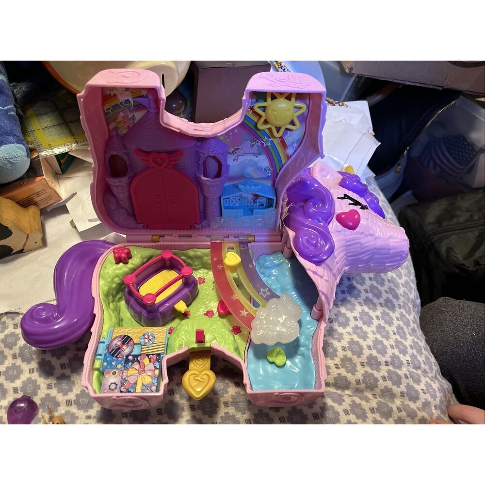 POLLY POCKET UNICORN SURPRISE CARRIER And ACCESSORIES